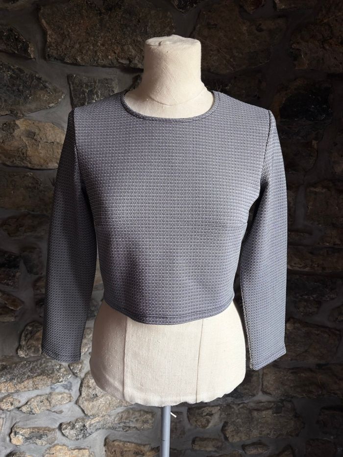 Crop top gris chiné