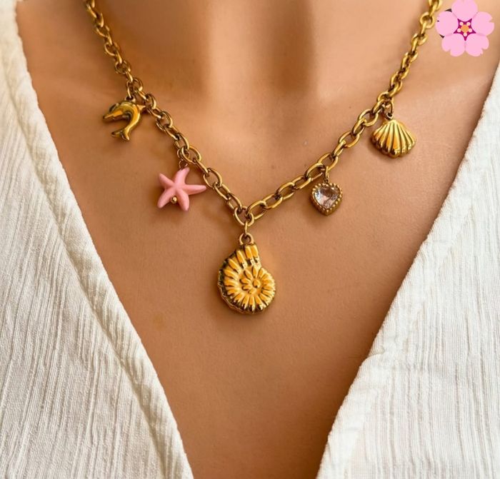 Collier coquillage étoile rose  ✅ - photo numéro 2
