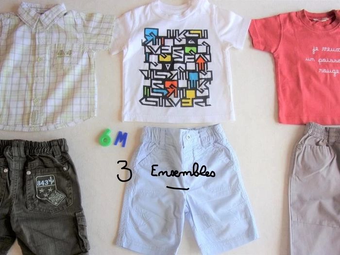 Lot 3 ensembles - garçon 6 mois