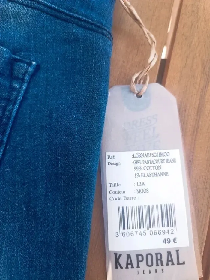 Pantacourt en jean Kaporal taille 12ans - photo numéro 4