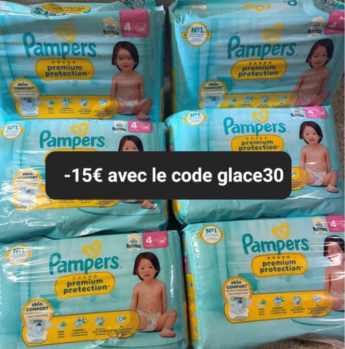 Six pack de pack de couches Pampers taille 4 premium