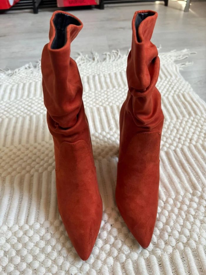 Bottines femme en daim orange 37 - photo numéro 4
