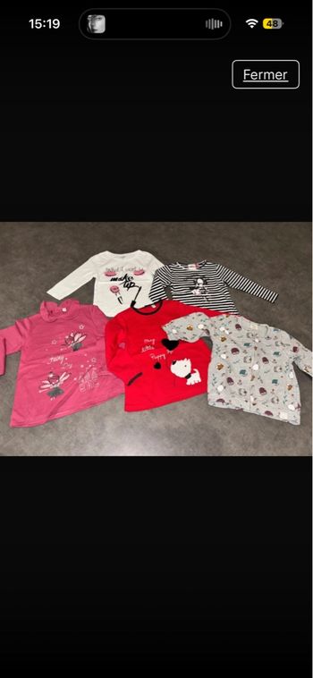 Lot de t-shirts manches longues bébé fille Taille 23 mois