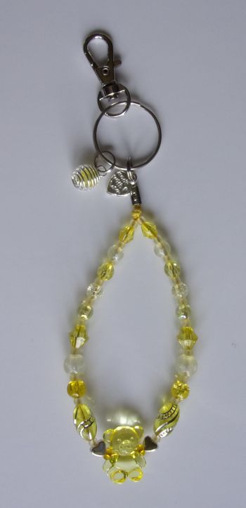 Porte clé ou Déco de sac à main ourson jaune