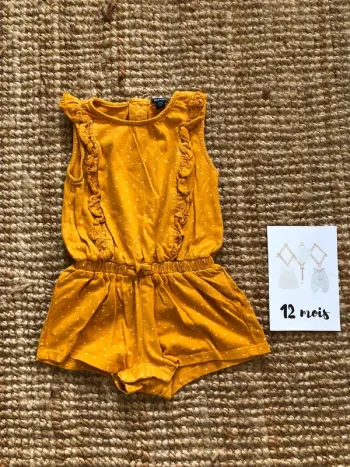 Combishort moutarde à pois