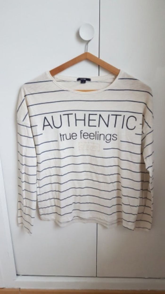 T-shirt manches longues blanc femme