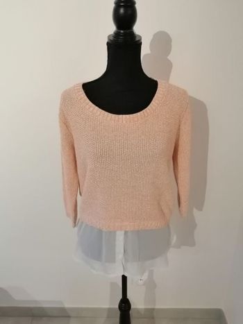 Joli pull abricot pailleté taille 2