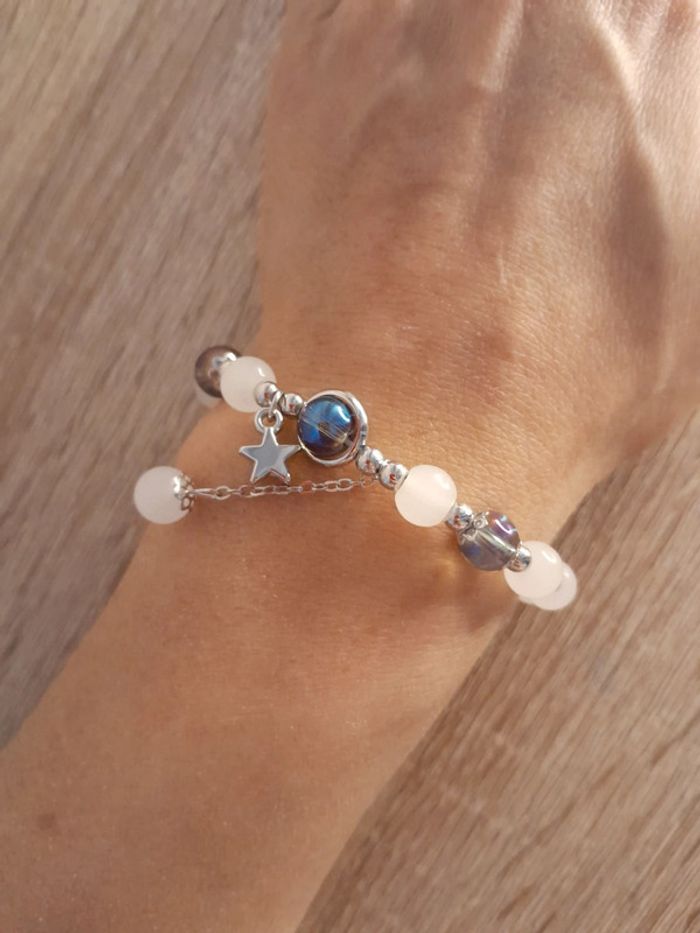 Bracelet en perles naturelles 💫pendentif étoile 💕 - photo numéro 3