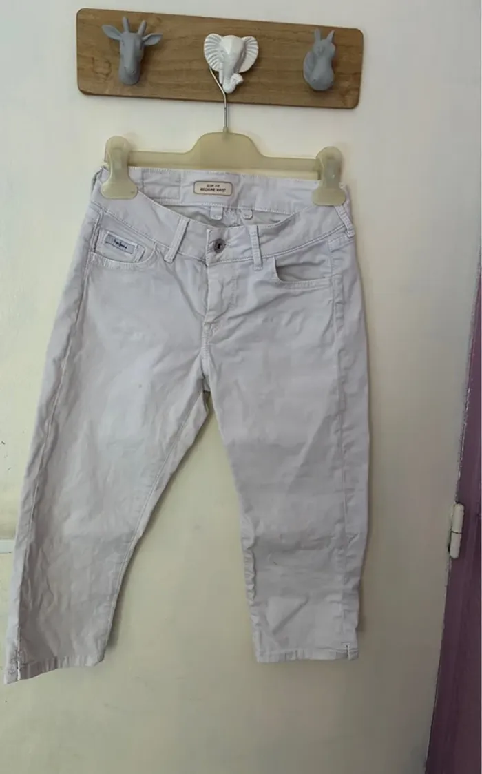 Pantacourt blanc, 24 (34 XS), Pepe Jeans.