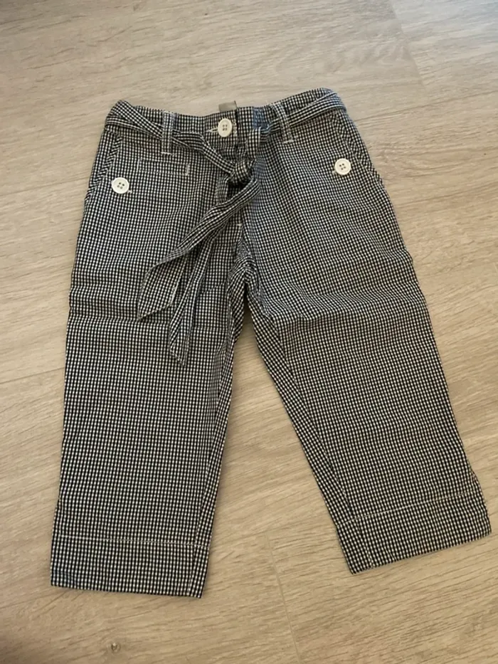 Pantacourt à carreaux noir et blanc cyrillus 6 ans