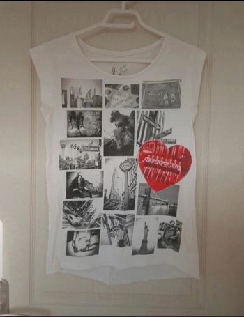 Tee-shirt blanc avec motif femme cache cache taille XS/34