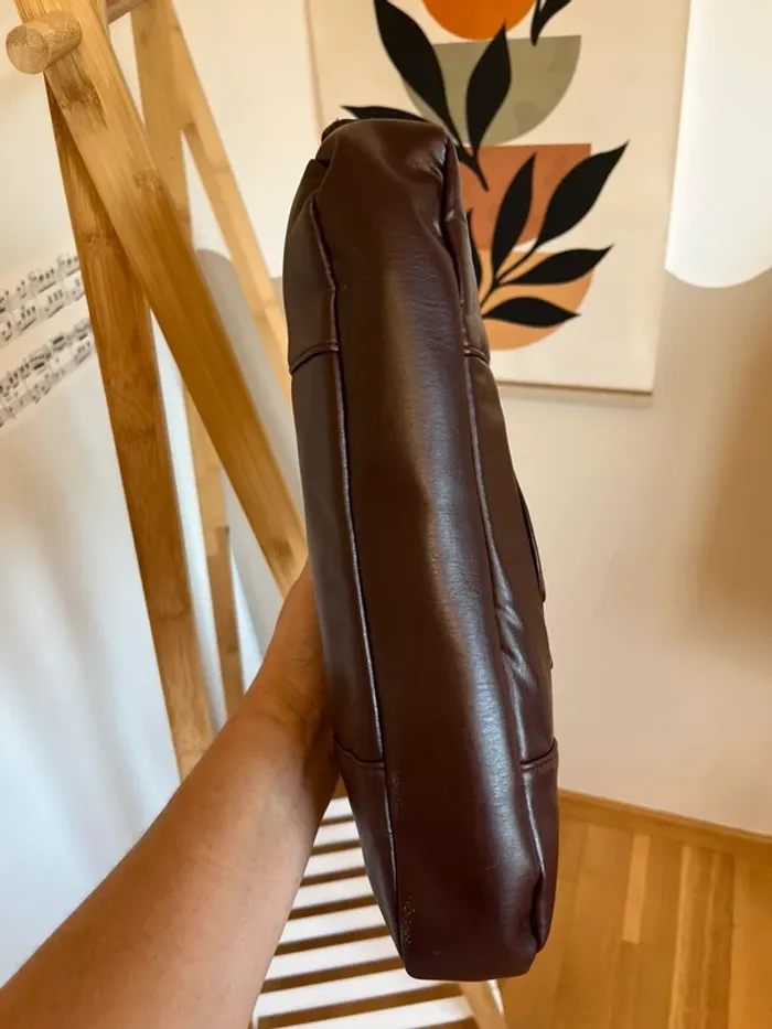 Sac baguette vintage y2k en cuir synthétique marron excellent état[ref 2507SBr136] - photo numéro 7