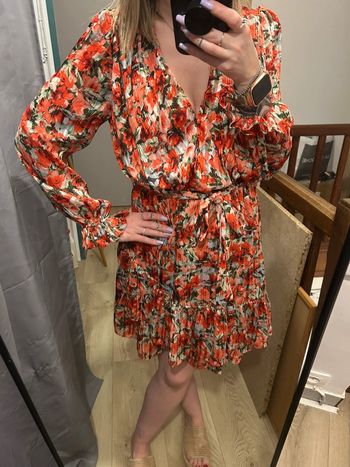 Robe fleurie rouge Retro & Icone