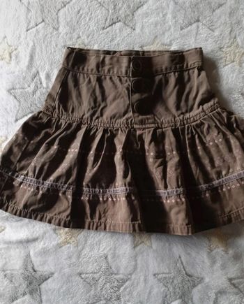 Jupe courte evasé marron coton