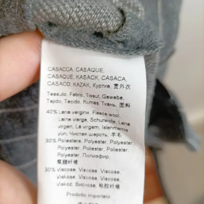 Tunique grise Marina Rinaldi à rayures fines, laine viscose polyester, taille 46 A1366 - photo numéro 6
