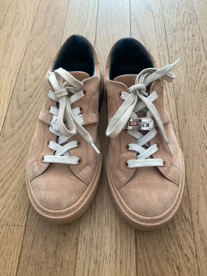 Baskets sneakers Day en daim rose Hermès taille 37 - photo numéro 3