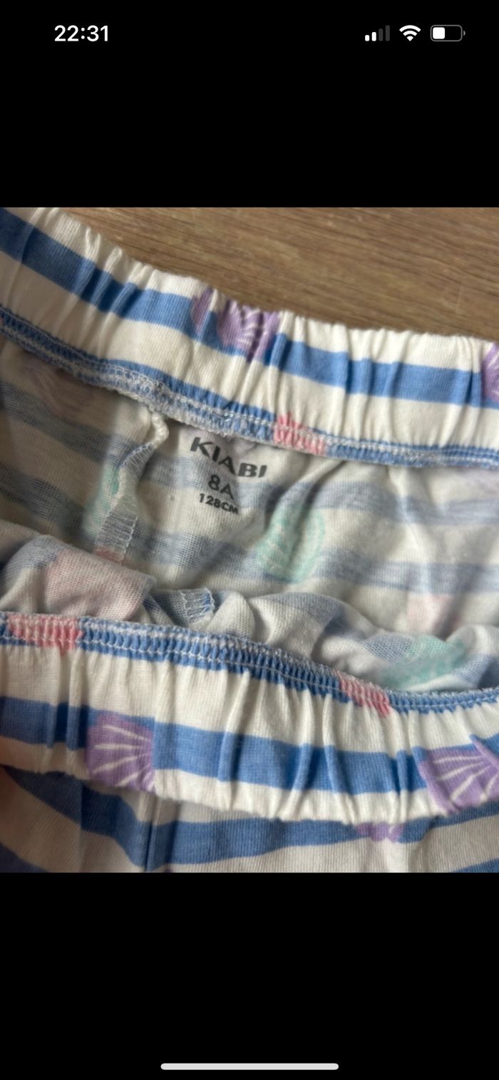 Short léger 8 ans blanc motif mes coquillages - photo numéro 2