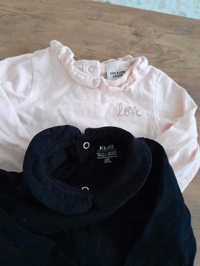 Lot t-shirts ML 6mois - photo numéro 2