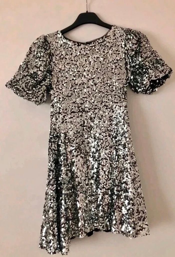 Robe de soirée argent sequin Zara - photo numéro 9