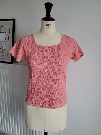 Haut rose smocké XS