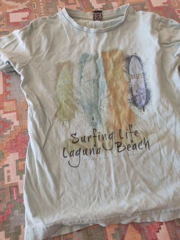 tee shirt tape l'oeil 5 ans vert clair imprimé