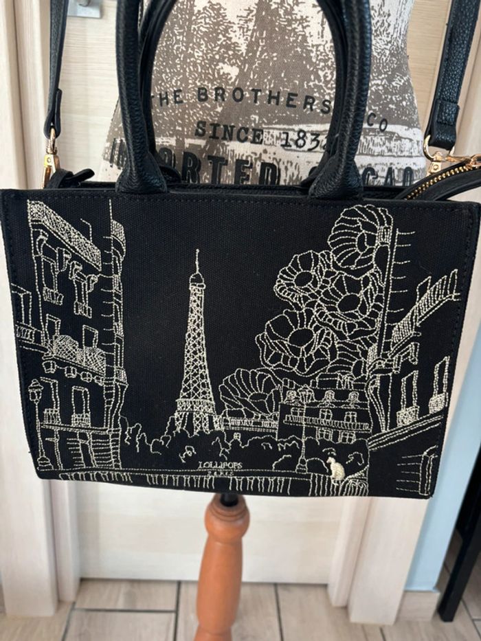 Sac rigide en tissu noir lollipops - photo numéro 2