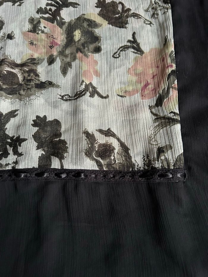 Tunique Kimono voile fleuri 44 Papaya - photo numéro 9