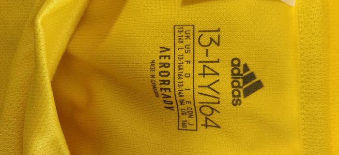 Neuf tshirt mc jaune Adidas aeroready 14 ans - photo numéro 3
