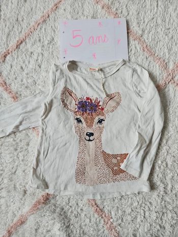 pull fille dpam biche bambi faon paillette violet