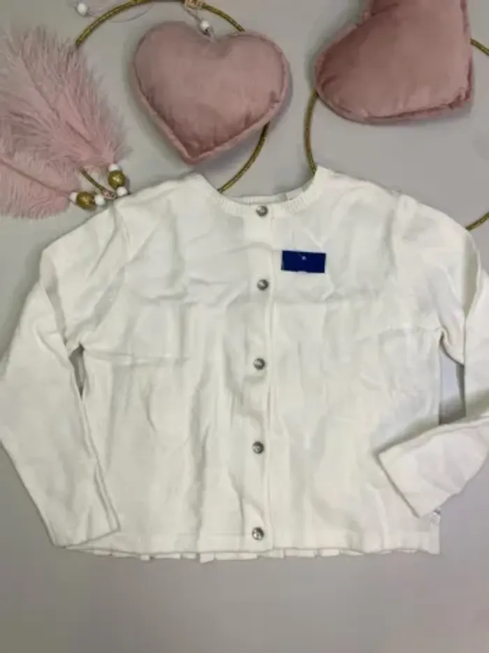 Gilet fille - blanc - neuf - Okaïdi - Taille 4 ans