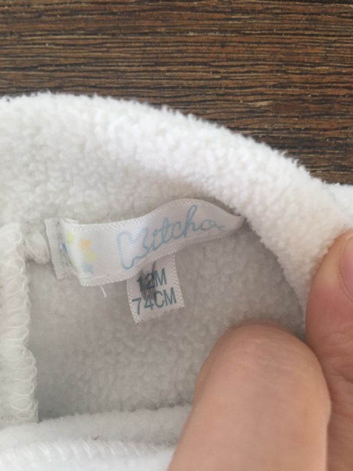 Petit pull polaire blanc mixte/kitchoune/12m - photo numéro 3