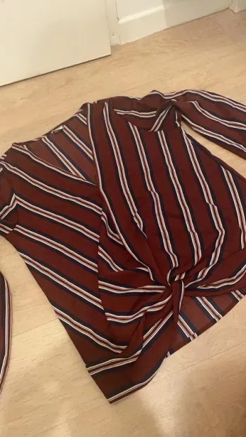 Haut pimkie rayé bordeaux m 38