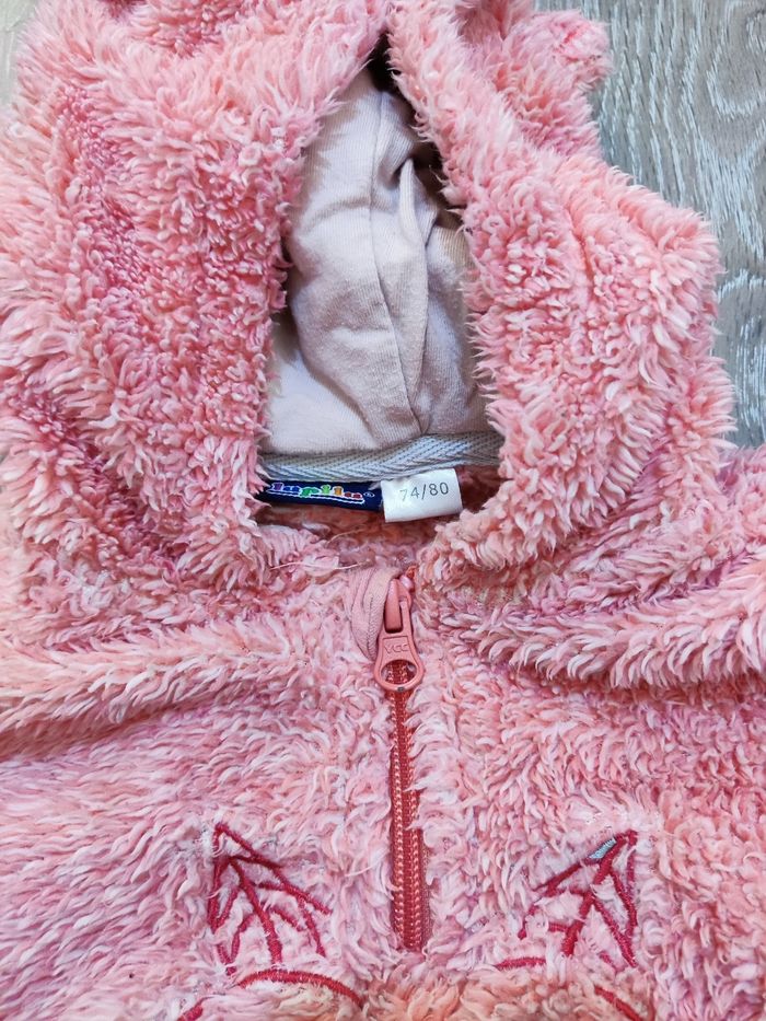 Sweat polaire zippé à capuche bébé filles 12 mois - photo numéro 4