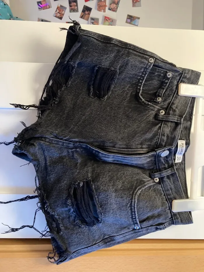 short en jean gris