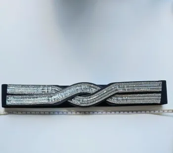 Neuve Ceinture strass et noir, taille 85cm, Morgan