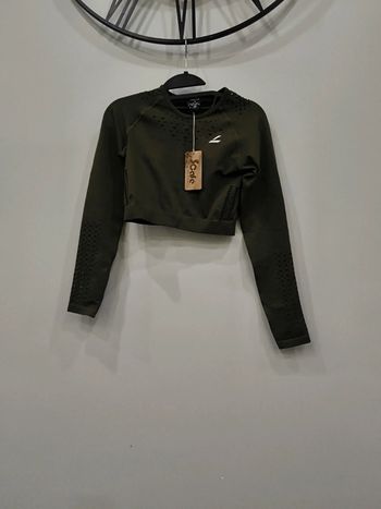 Brassière crop kaki taille S neuve levity