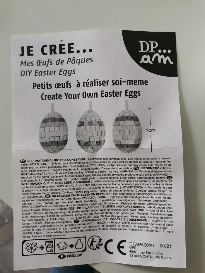 Oeufs de Pâques mosaïque à fabriquer - photo numéro 3