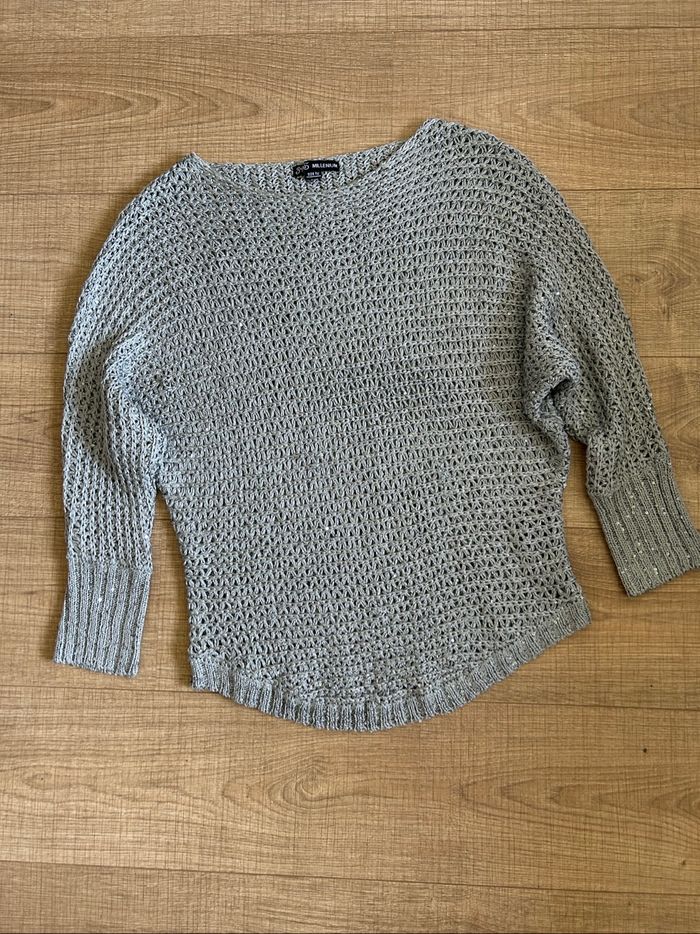 Pull en mailles avec sequins JS Millenium taille unique TBE - photo numéro 7