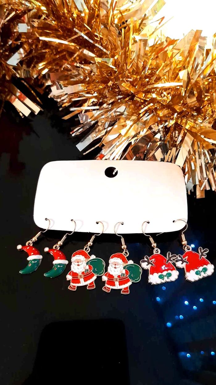 Bijoux Noël | Lot de Boucles d’Oreilles Pendantes – Neuf