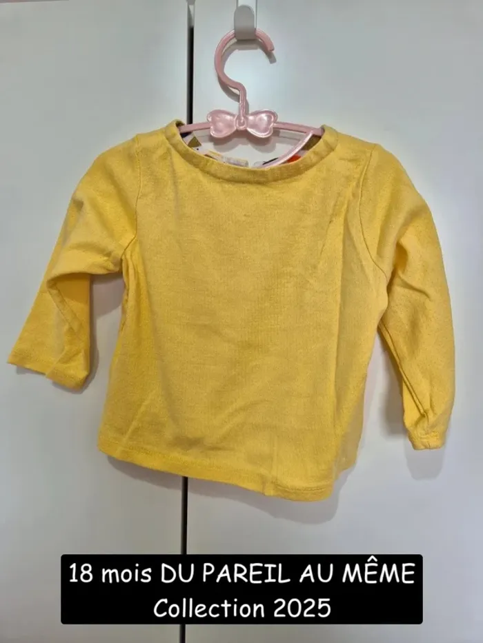 Collection 2025 Du pareil au même 18 mois 80 cm cardigan jaune gilet brodé - photo numéro 8