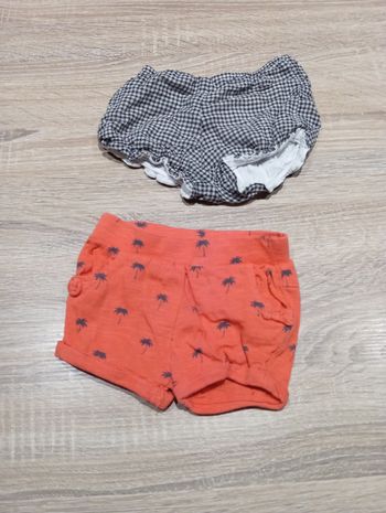 Lot de 2 petits short bébé fille 6 mois