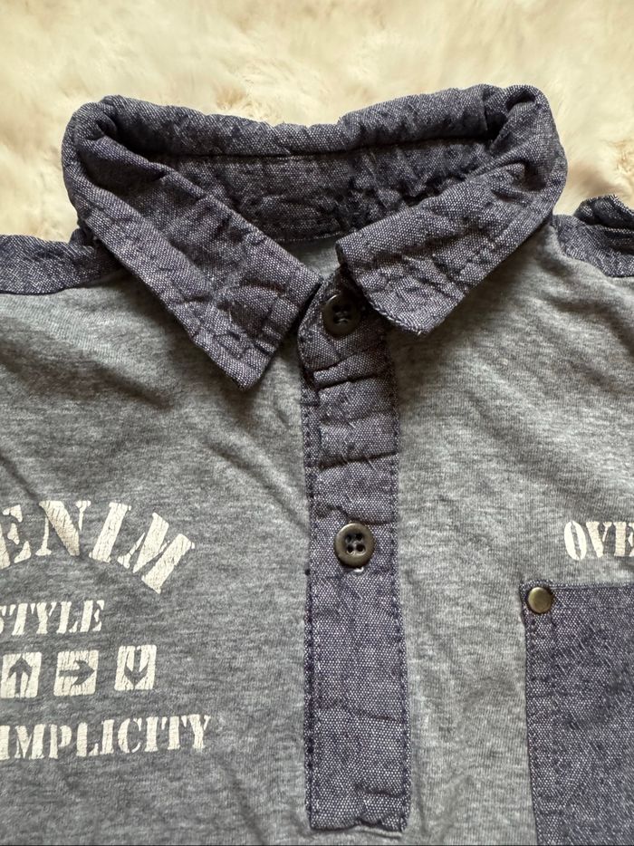 👕 polo - garçon - 8 ans - denim style - Boy top - bon état - photo numéro 2