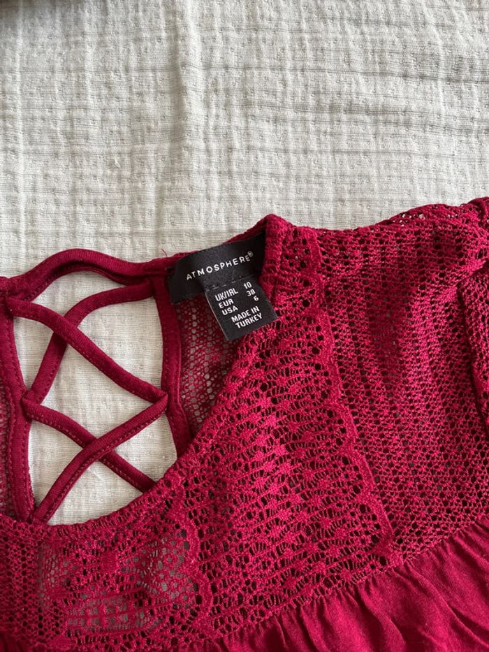 T-shirt bordeaux avec broderie - photo numéro 2