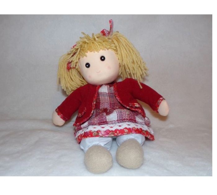 Boite à musique poupée blouson rouge