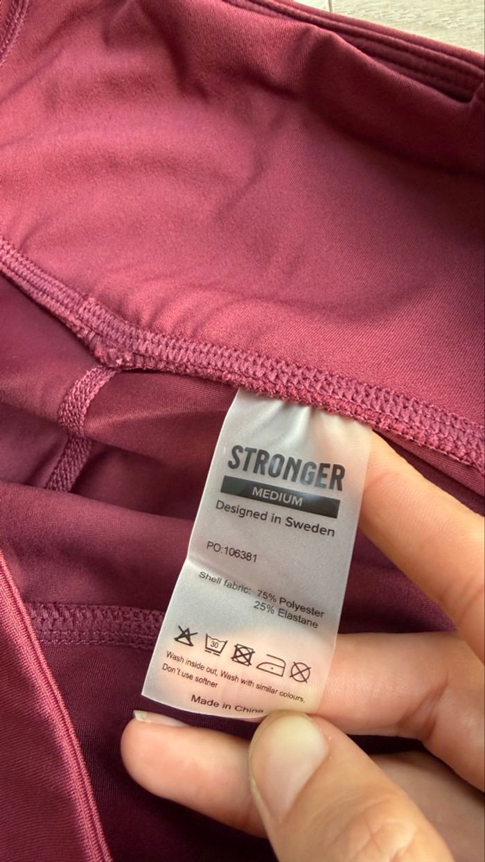 Legging court bordeaux Stronger taille M - photo numéro 4