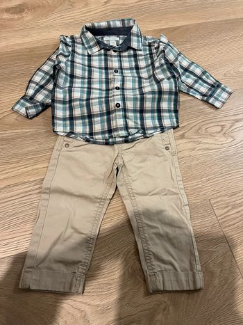 Ensemble chemise obaibi et pantalon grain de blé 18 mois