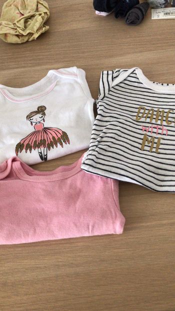 Lot de trois bodies filles manches longues