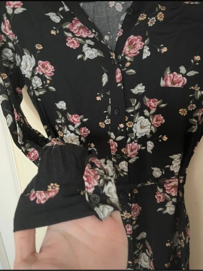 Robe chemise à fleur - photo numéro 4