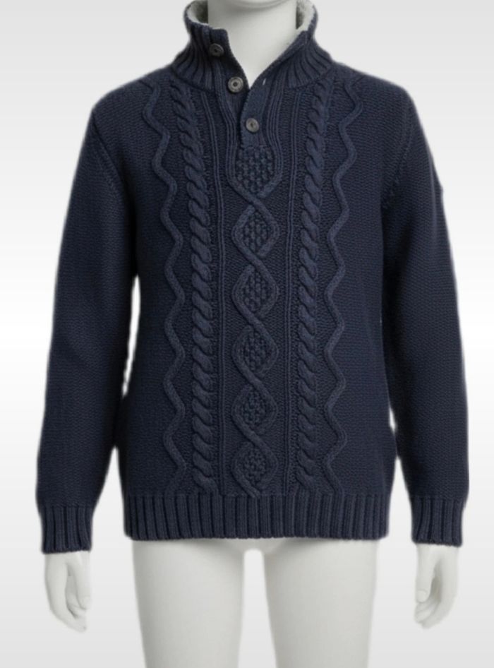 Pull marine avec torsades. La fabrique des garçons - photo numéro 2