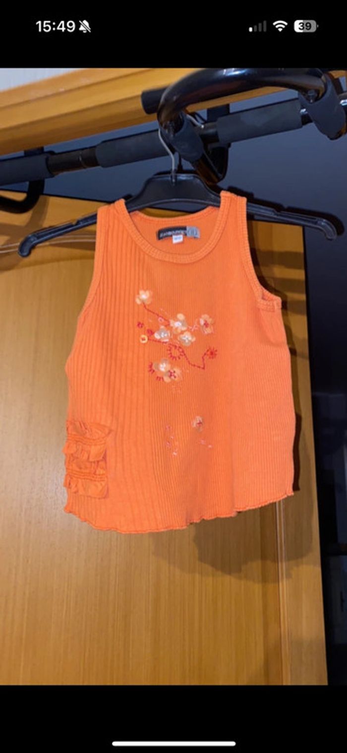 Debardeur orange 4 ans jean bourget
